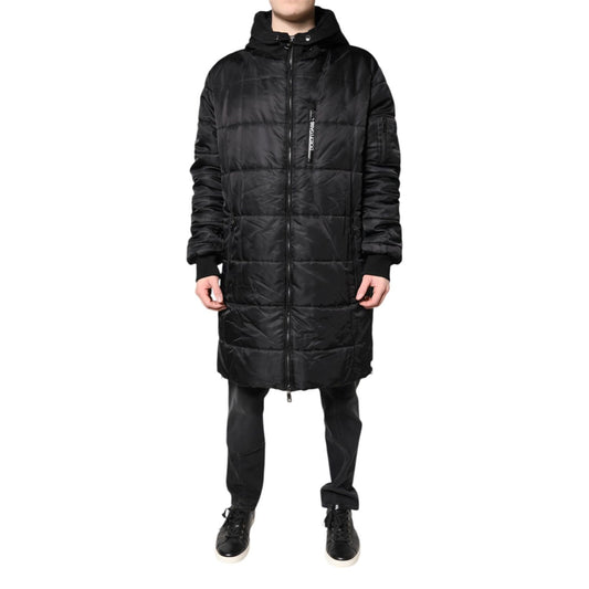 Dolce & Gabbana Black Hooded Parka Winter Men Coat Jacket Dolce & Gabbana