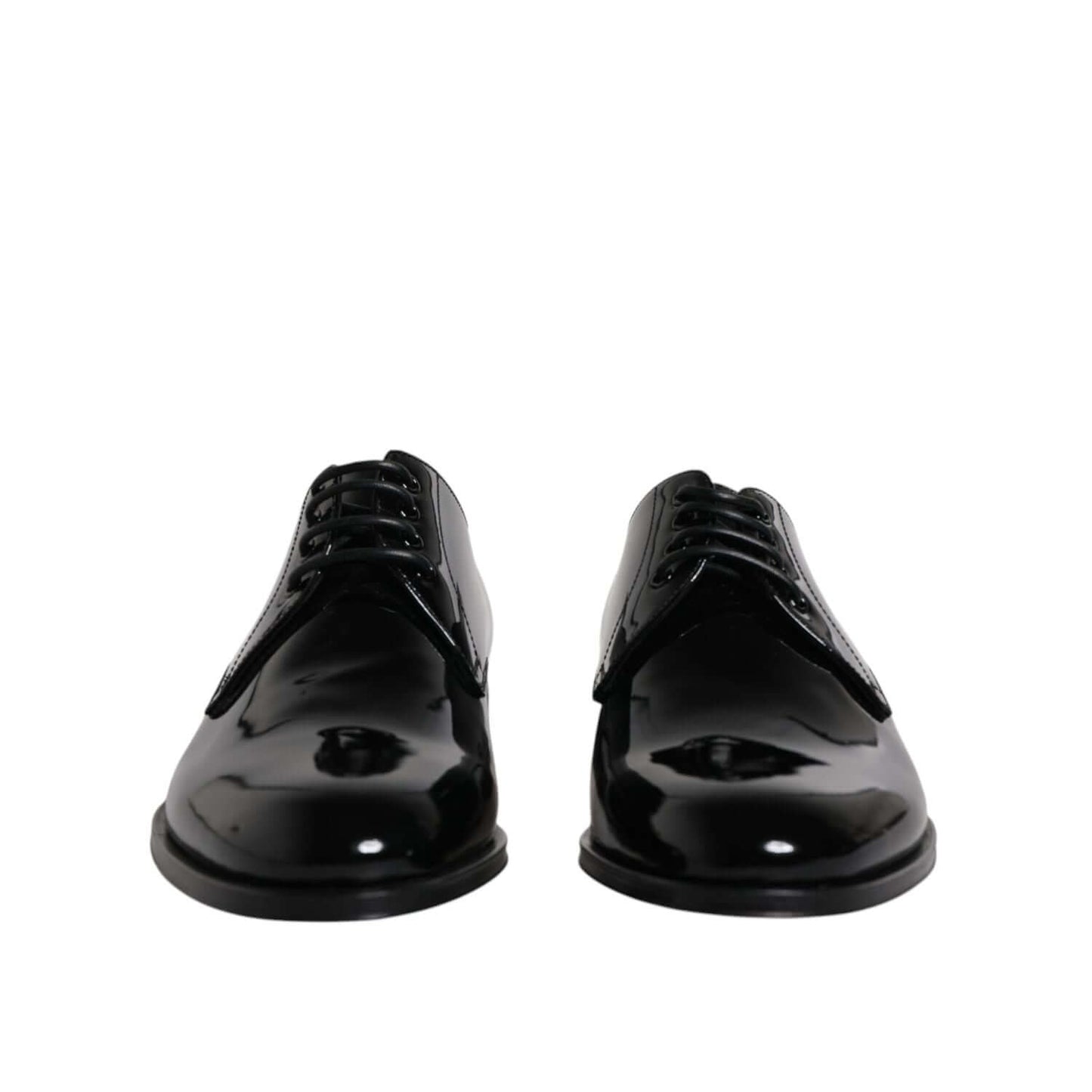 Dolce & Gabbana Black Patent Leather Derby Formal Dress Shoes