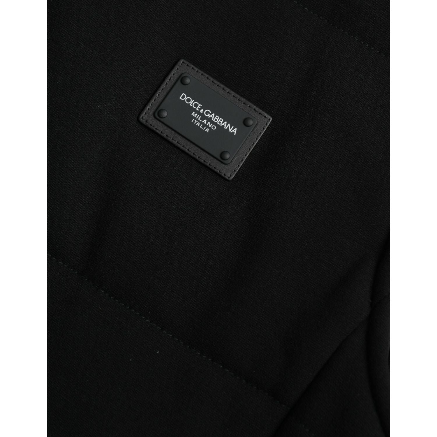 Dolce & Gabbana Black Rayon Buttoned Vest Logo Jacket