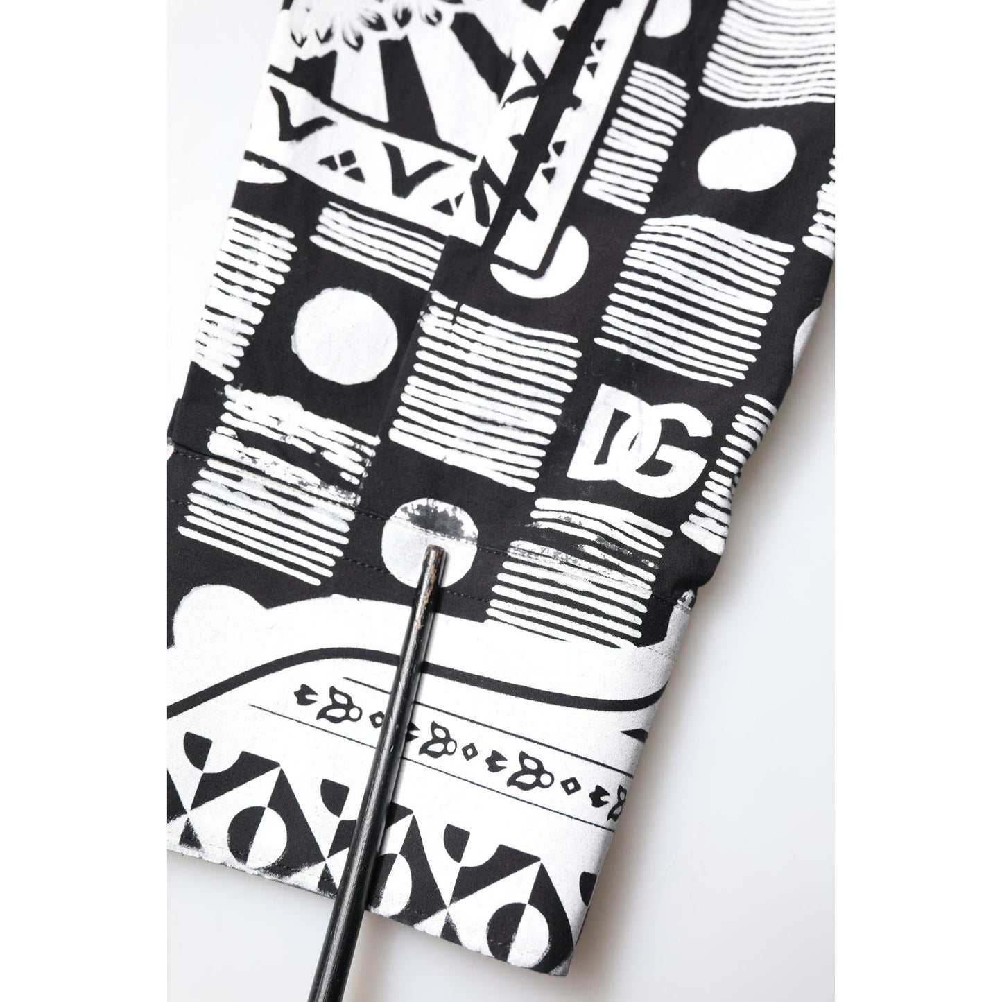 Dolce & Gabbana Black White Bandana MARTINI Casual Shirt