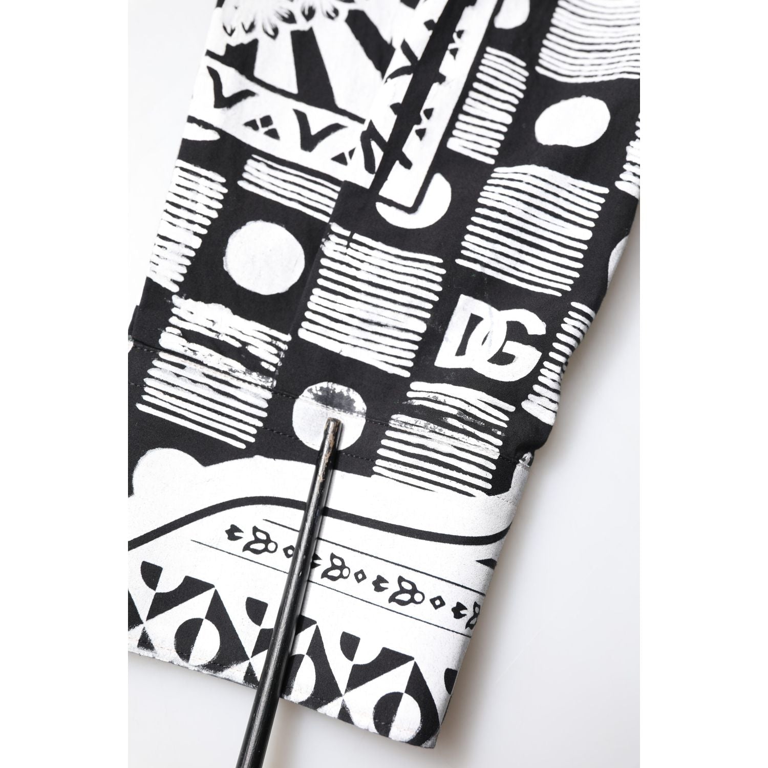 Dolce & Gabbana Black White Bandana MARTINI Casual Shirt