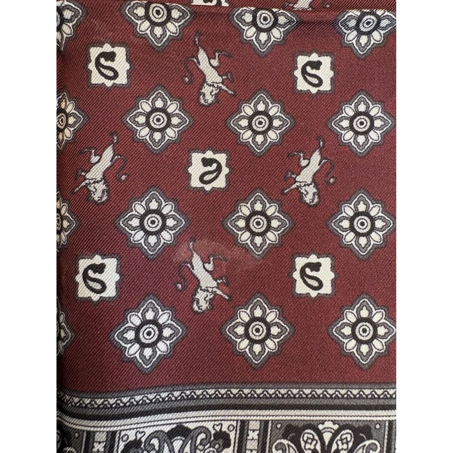 Dolce & Gabbana Bordeaux Bandana Silk Square Handkerchief Scarf