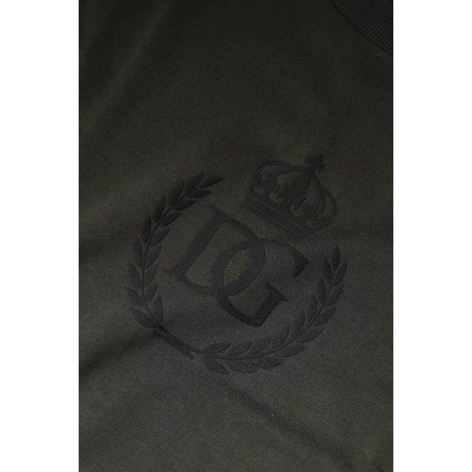 Dolce & Gabbana Army Green Crown Cotton Sweatshirt Sweater TSH86971-48