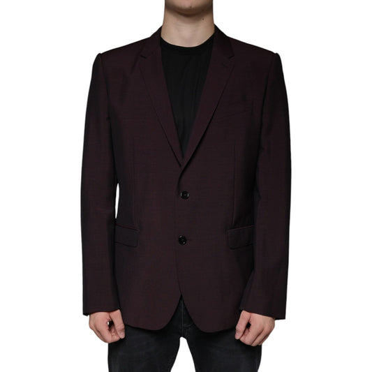 Dolce & Gabbana Bordeaux Wool Single Breasted Dress Blazer JKT4080-54