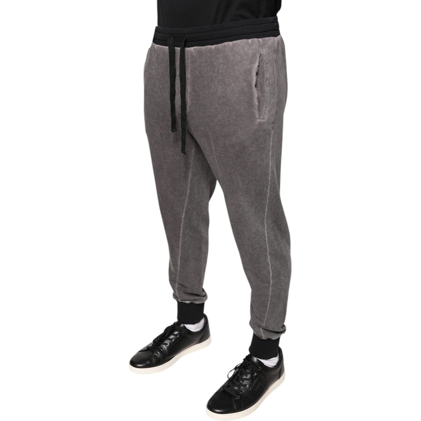 Dolce & Gabbana Gray Cotton Jogger Jogging Pants PAN75613-52
