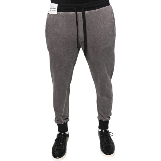 Dolce & Gabbana Gray Cotton Jogger Jogging Pants PAN75613-52