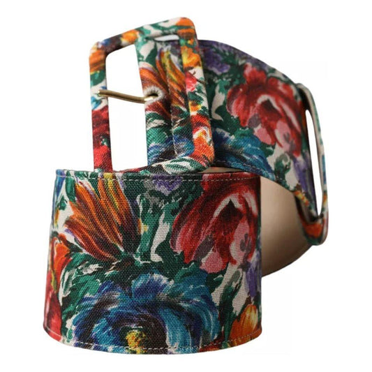 Dolce & Gabbana Multicolor Carretto Fabric Wide Waist Belt WMB352-85