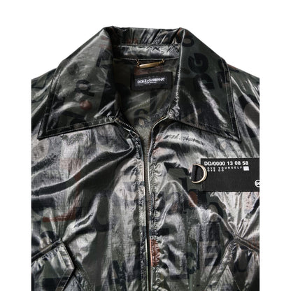 Dolce & Gabbana Green DG Logo Print Bomber Full Zip Jacket