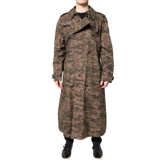Dolce & Gabbana Multicolor Camouflage Double Breasted Coat Jacket Dolce & Gabbana