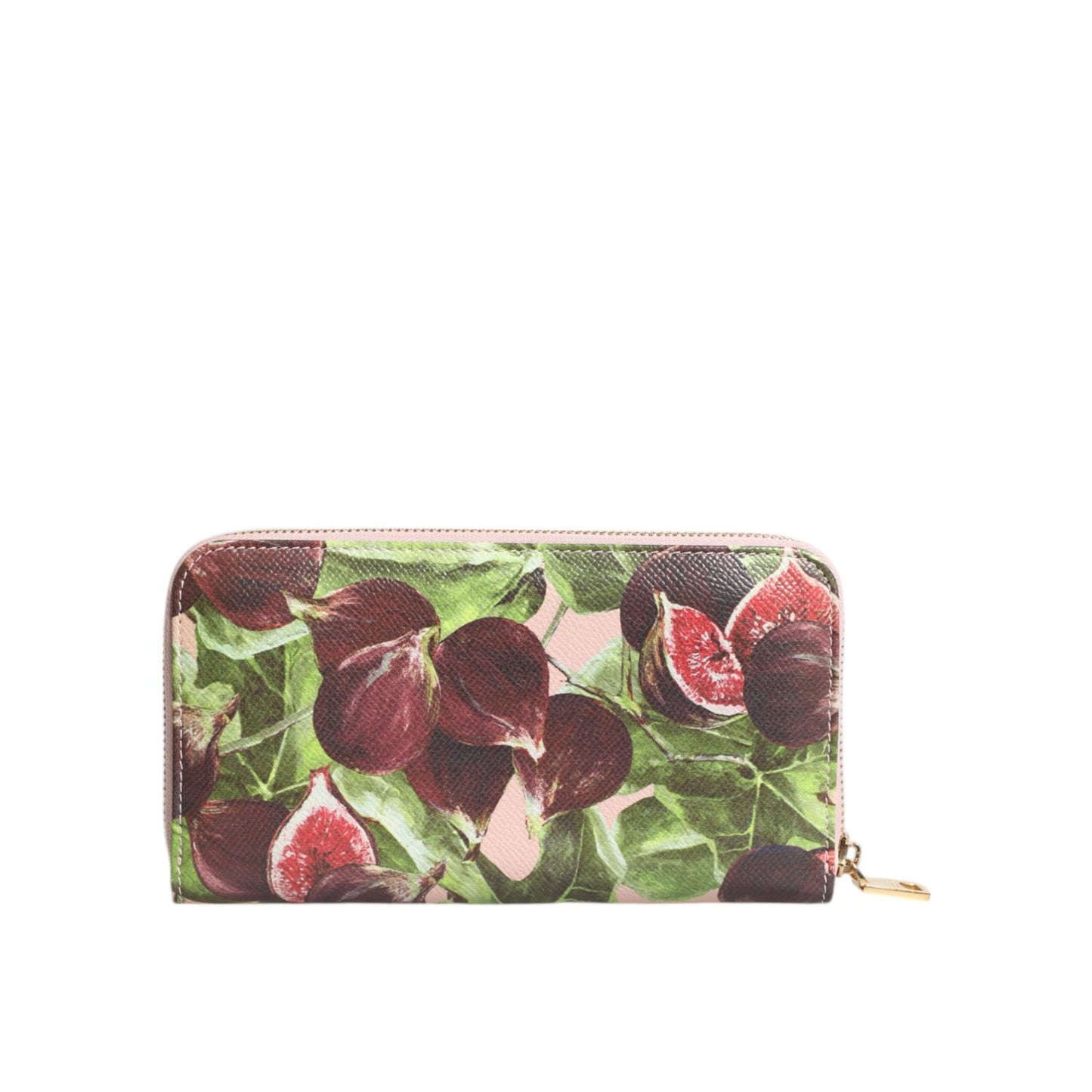 Dolce & Gabbana Multicolor Fig Fruit Dauphine Leather Zip Around Continental Wallet