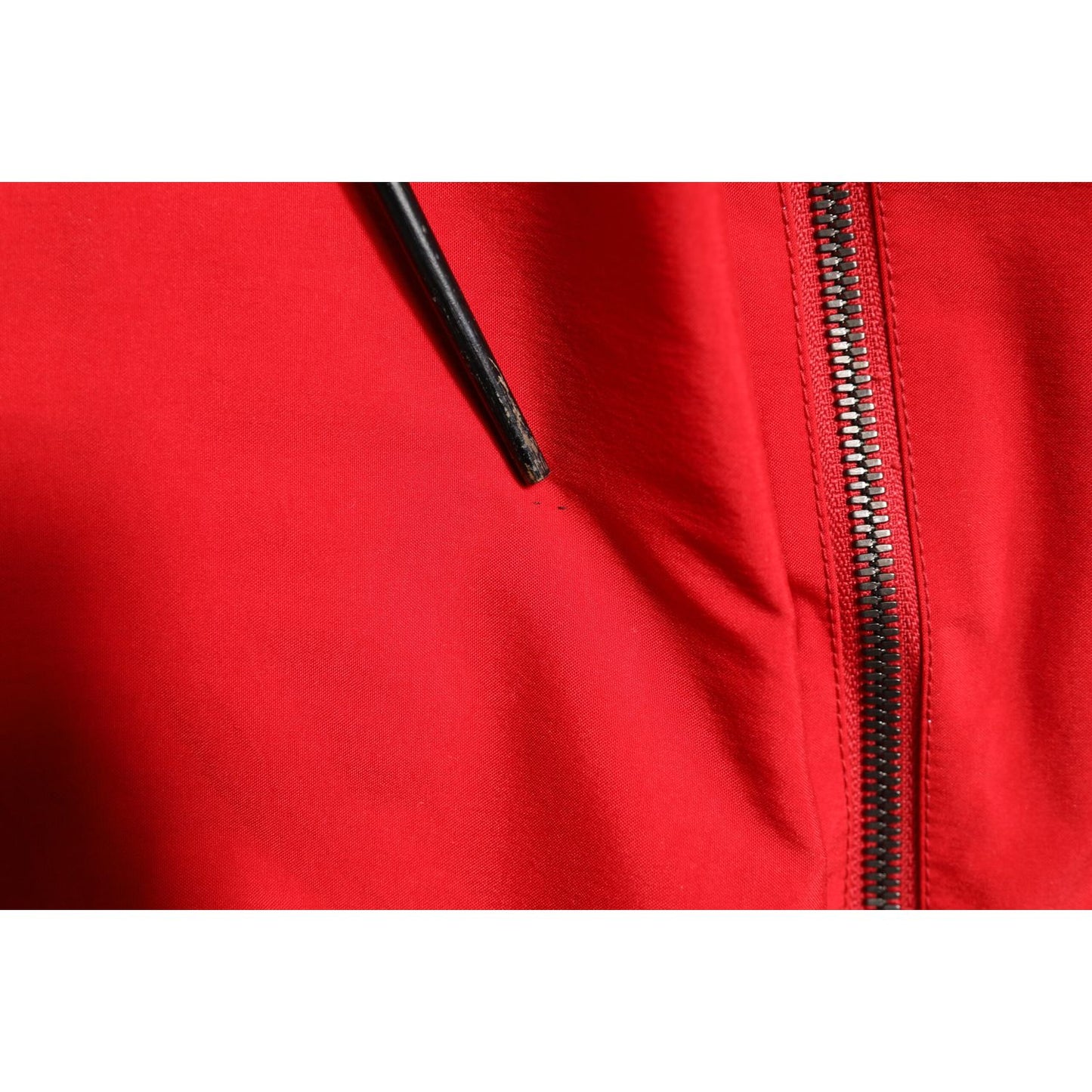Dolce & Gabbana Red White Nylon Full Zip Windbreaker Jacket