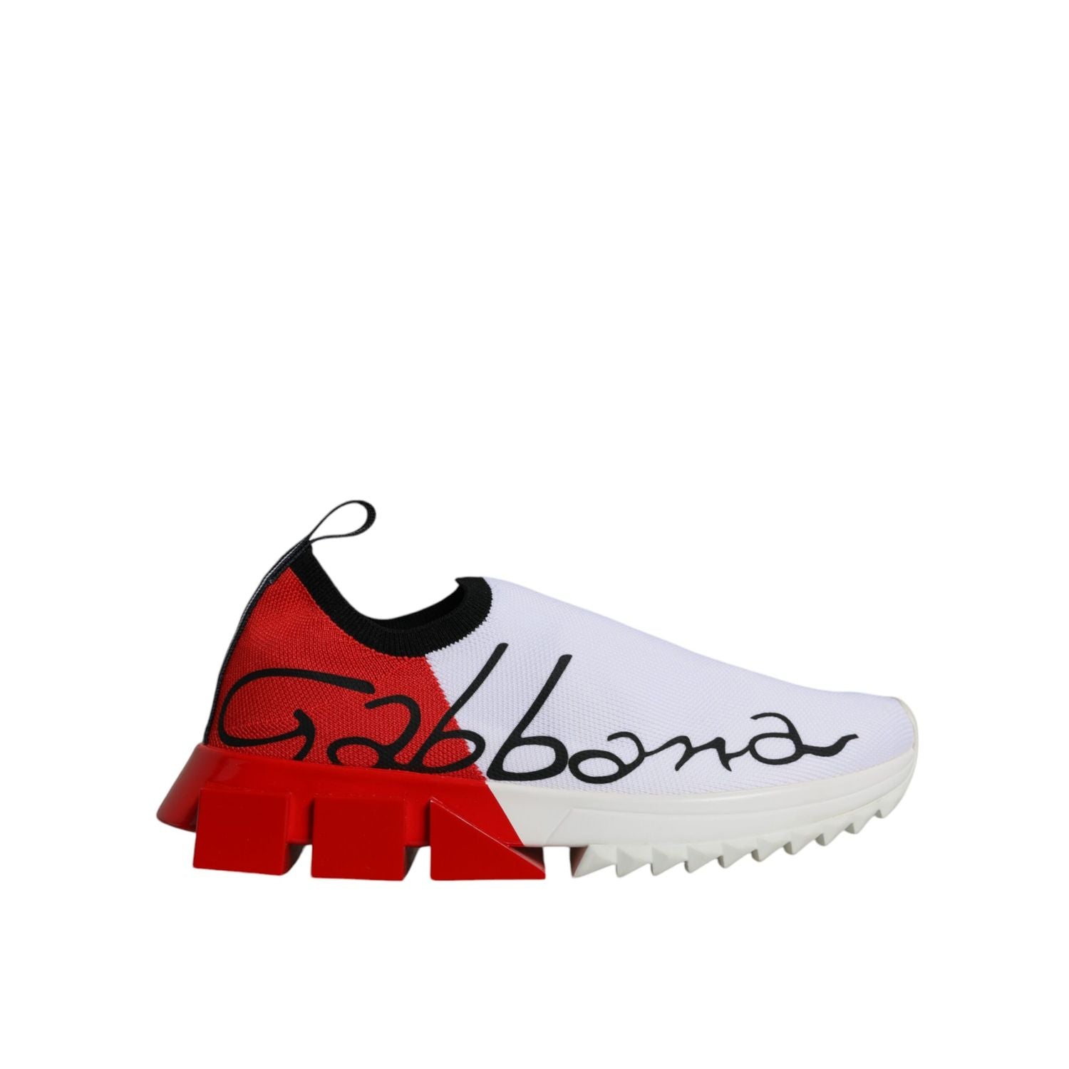 Dolce & Gabbana White Red Low Top Sorrento Men Sneakers Shoes