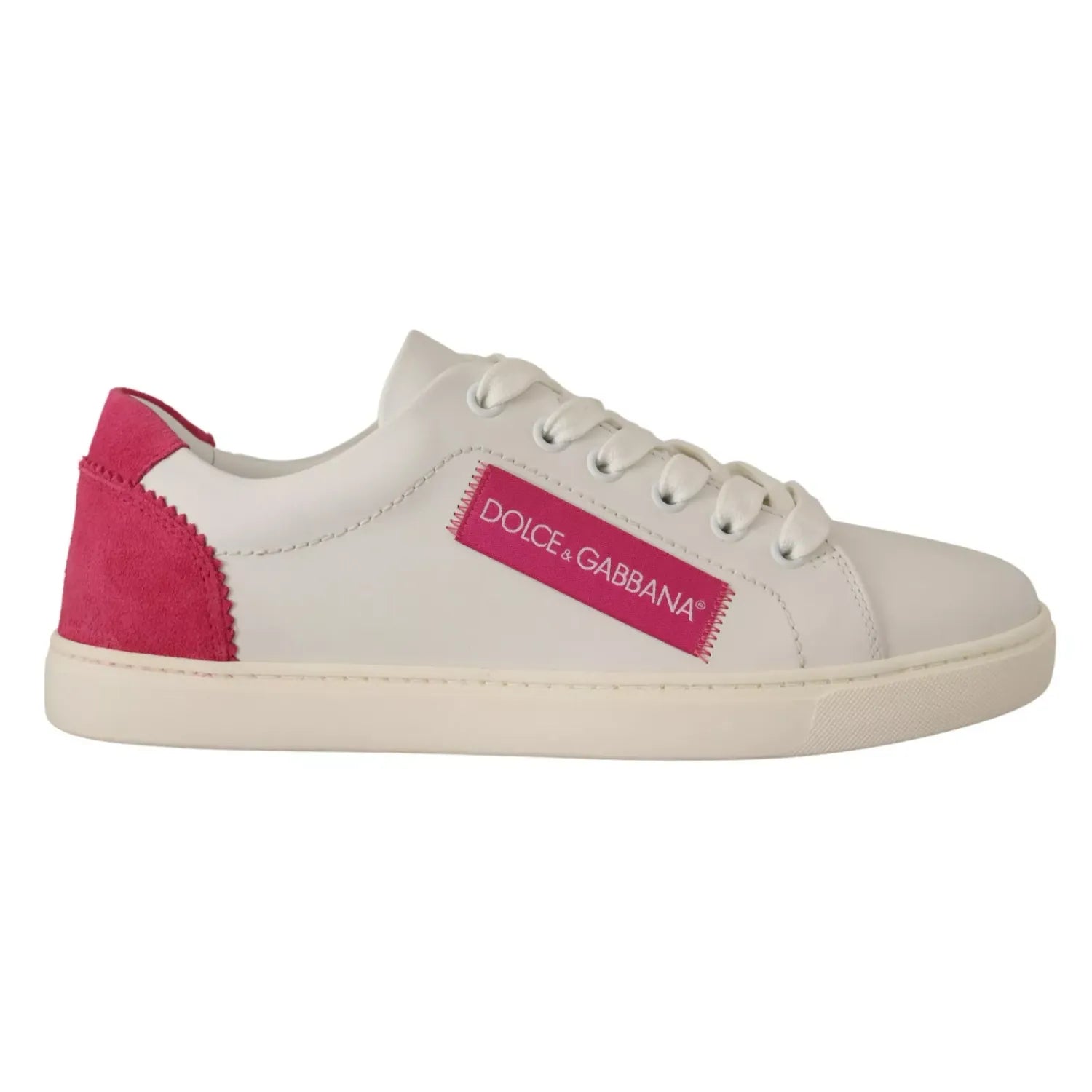 Dolce & Gabbana White Suede Leather Low Top Sneakers Shoes