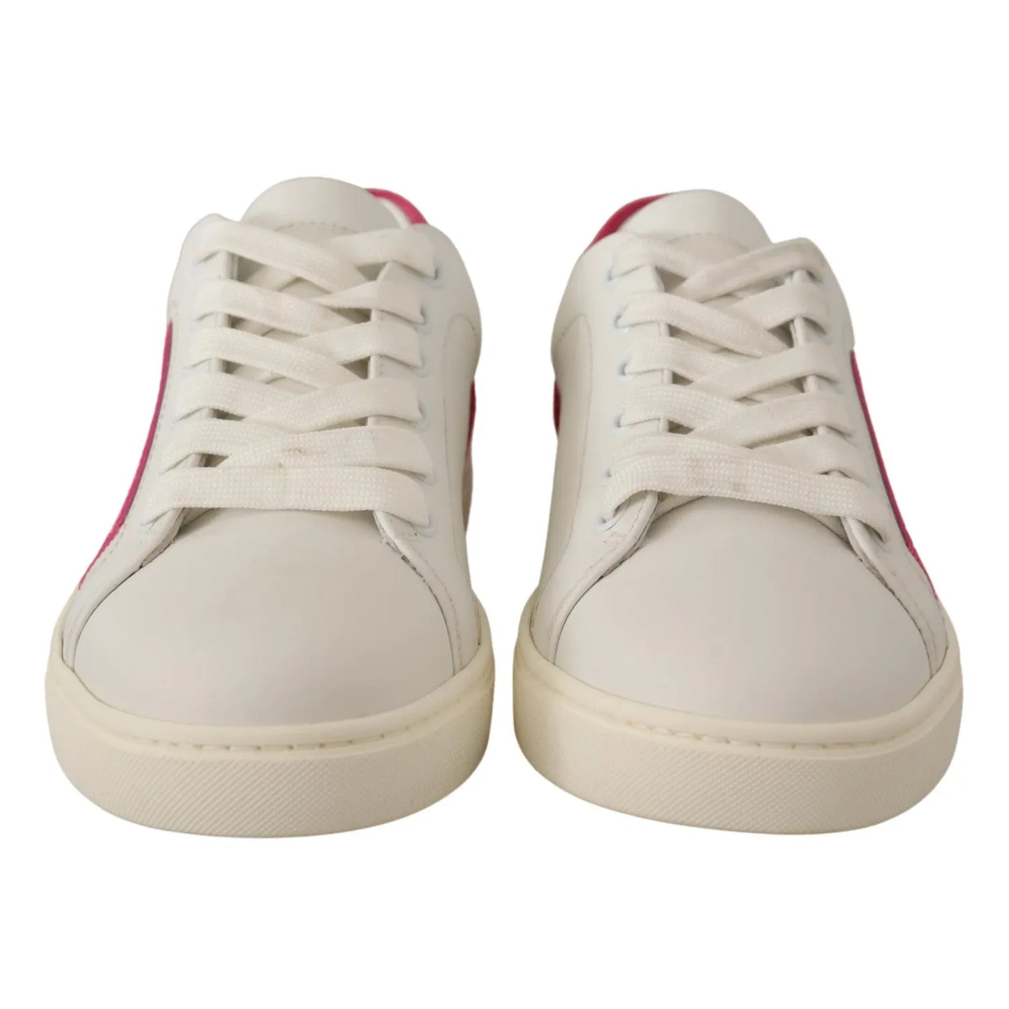 Dolce & Gabbana White Suede Leather Low Top Sneakers Shoes