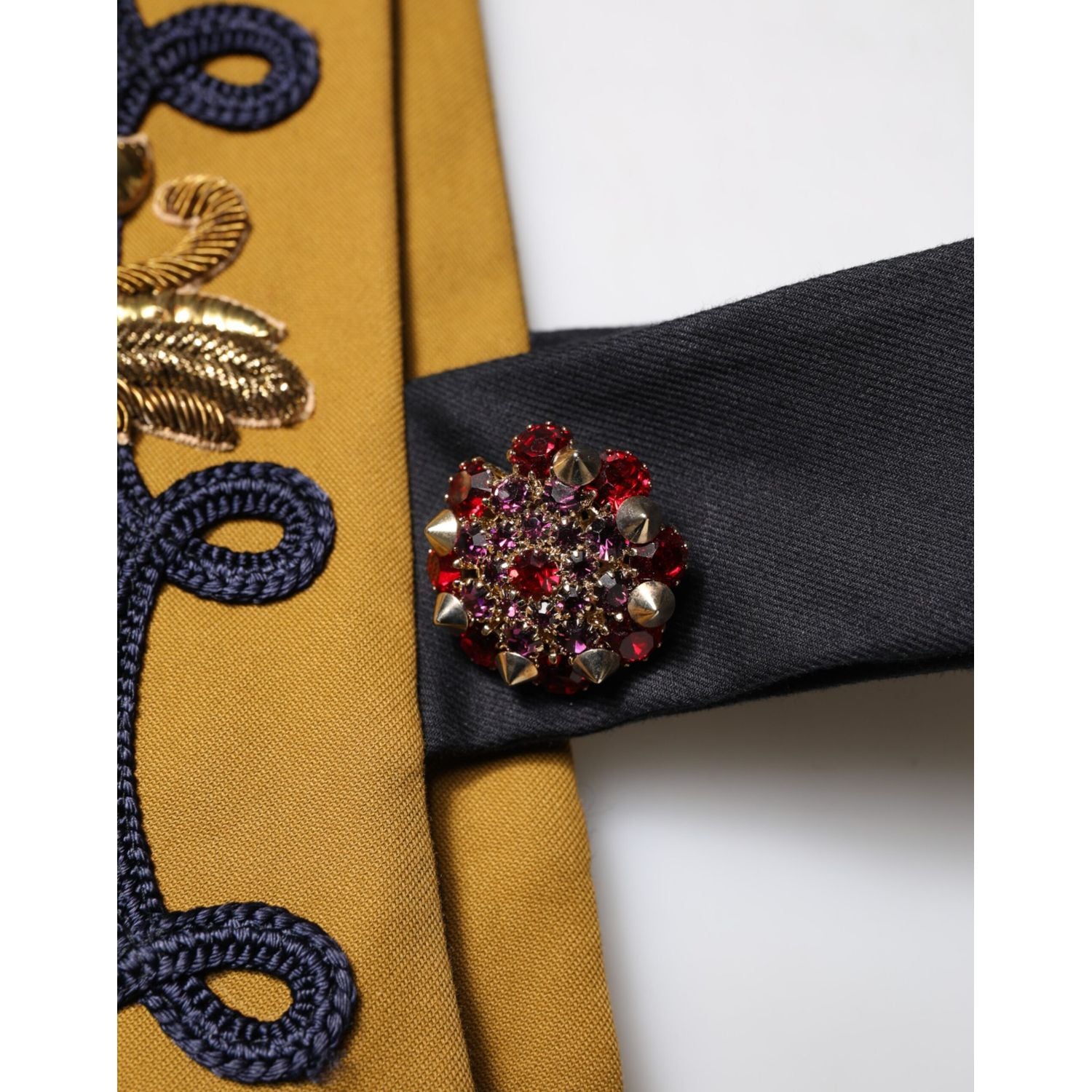 Dolce & Gabbana Yellow Crystal Cross Runway Vest Jacket Top