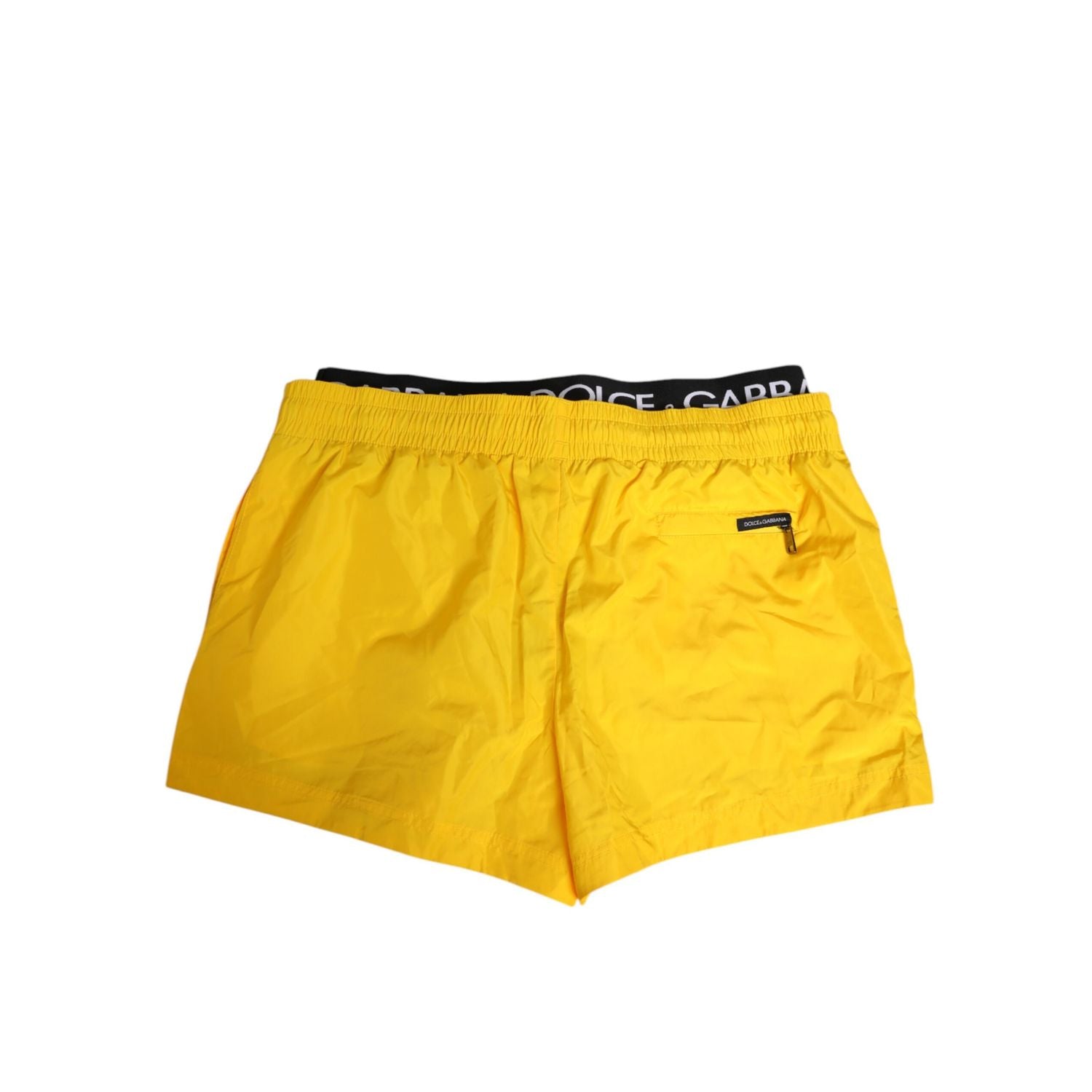 Dolce & Gabbana Yellow Drawstring Beachwear Men Shorts Swimwear