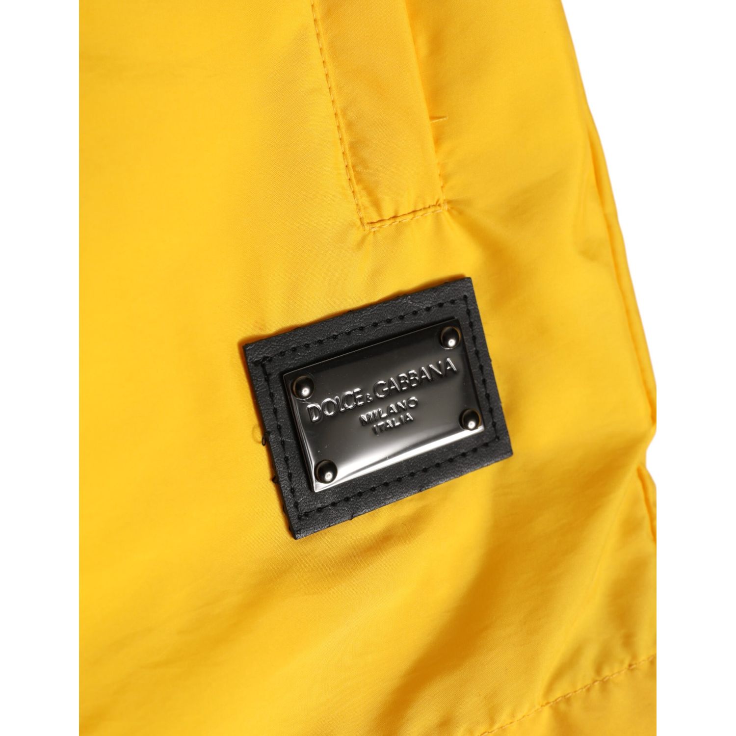 Dolce & Gabbana Yellow Nylon Logo Plaque Boxer Shorts Swimwear