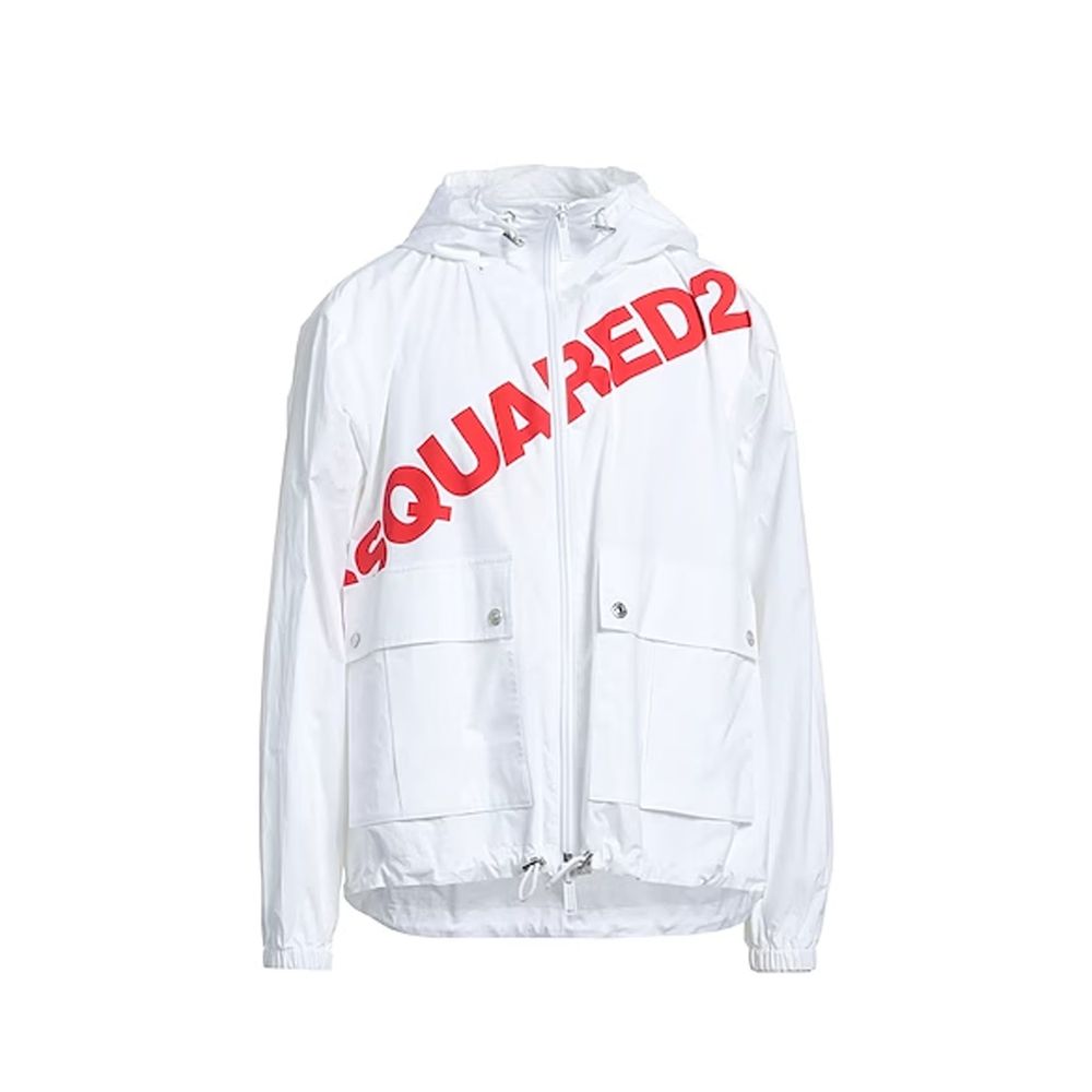 Dsquared² White Cotton Shell Jacket 1728,48 | M,75611013280,Clothing,Dsquared²,IT50 | L,Jackets & Coats - Clothing,Men,New with tags,Shell Jackets - Jackets & Coats - Clothing,White