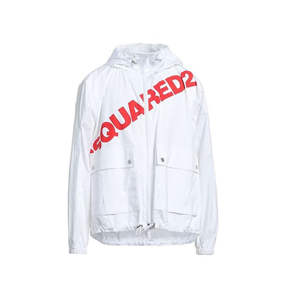 Dsquared² White Cotton Shell Jacket 1728,48 | M,75611013280,Clothing,Dsquared²,IT50 | L,Jackets & Coats - Clothing,Men,New with tags,Shell Jackets - Jackets & Coats - Clothing,White