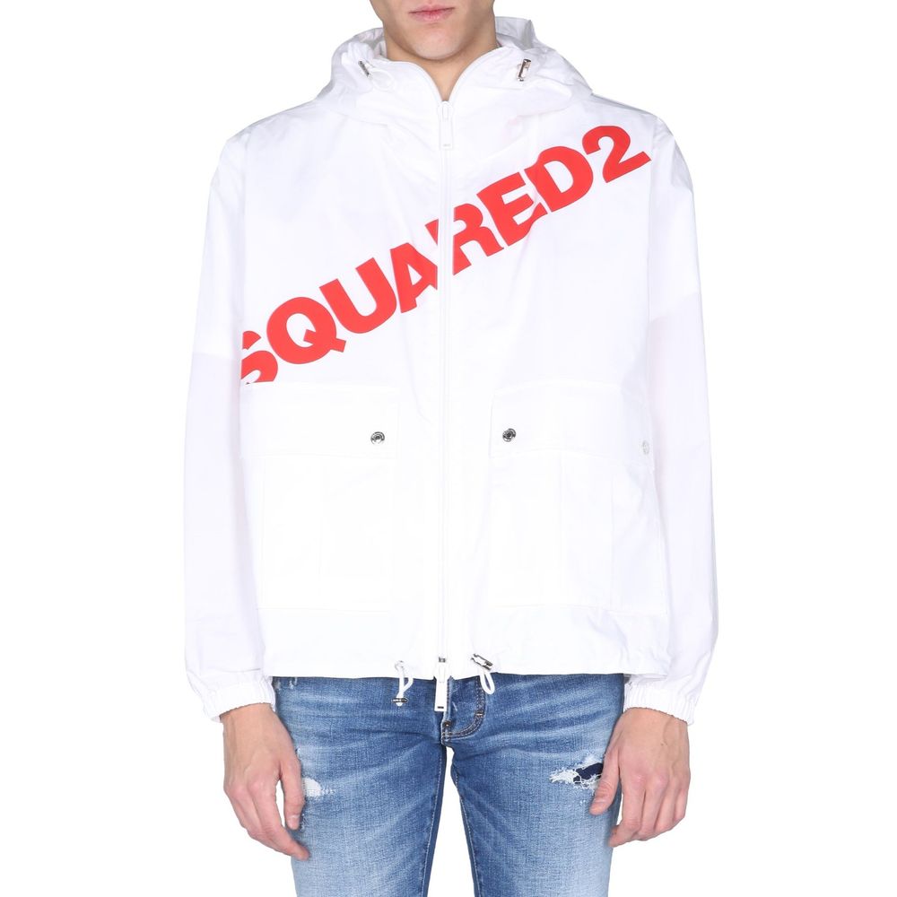 Dsquared² White Cotton Shell Jacket 1728,48 | M,75611013280,Clothing,Dsquared²,IT50 | L,Jackets & Coats - Clothing,Men,New with tags,Shell Jackets - Jackets & Coats - Clothing,White