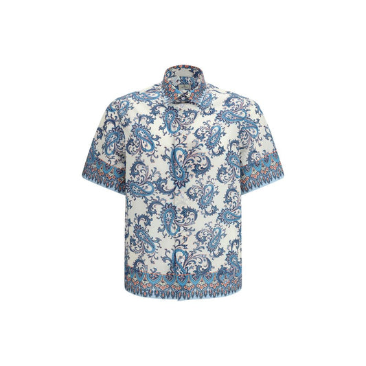Etro Blue Cotton Pattern Shirt 1728,38,40,42,72470364320,Blue,Clothing,Etro,Men,New with tags,Pattern - Shirts - Clothing,Shirts - Clothing