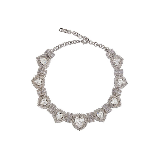 Alessandra Rich heart necklace in hypoallergenic silver crystal Jewellery Alessandra Rich Gray
