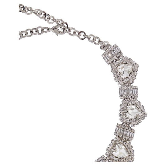 Alessandra Rich heart necklace in hypoallergenic silver crystal Jewellery Alessandra Rich Gray