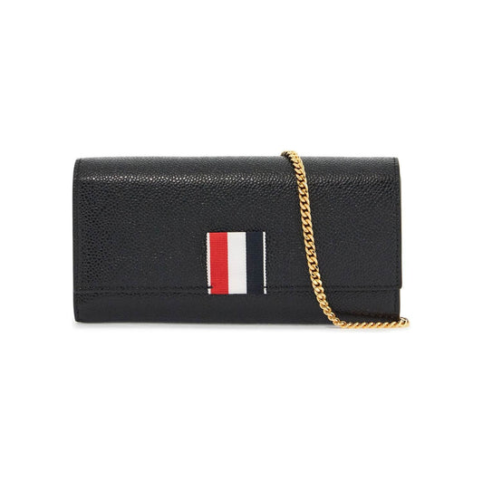 Thom Browne black calfskin chain wallet with rwb detail Wallets Thom Browne Dark Slate Gray