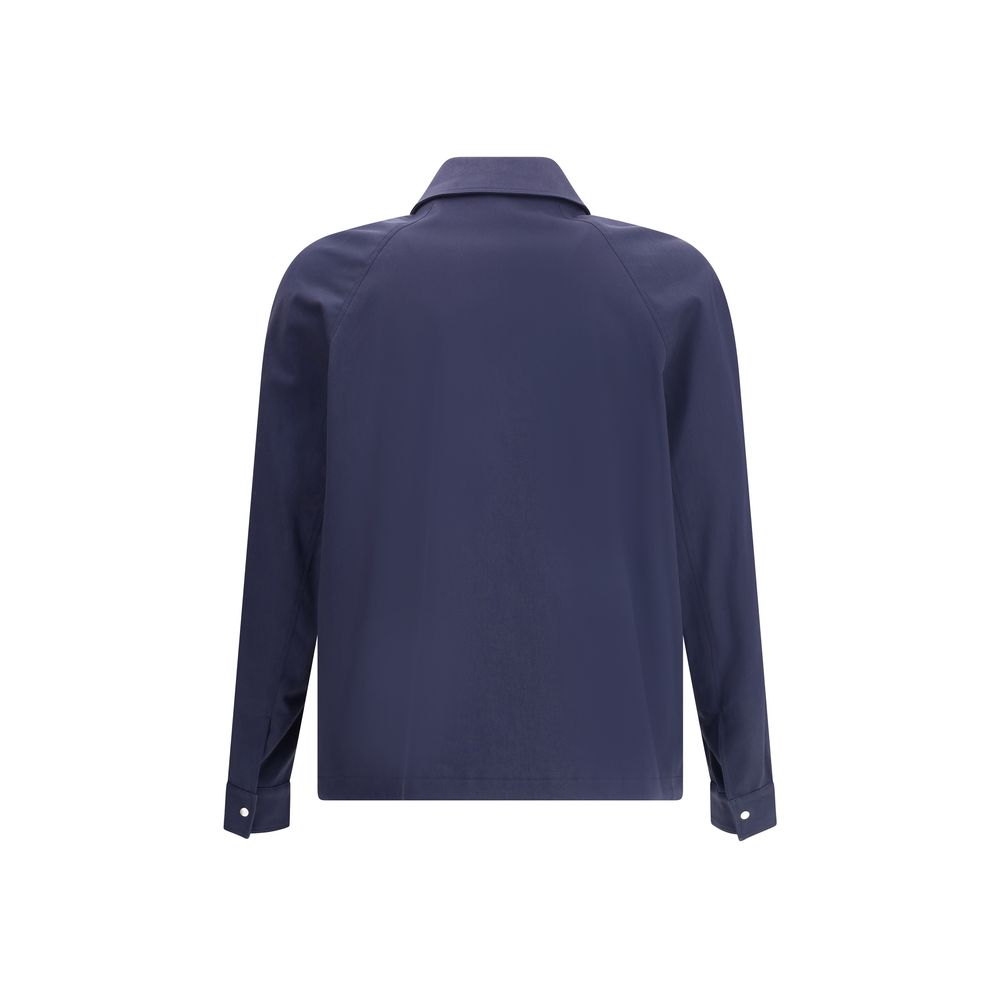 Fendi Blue Cotton Biker Jacket Fendi