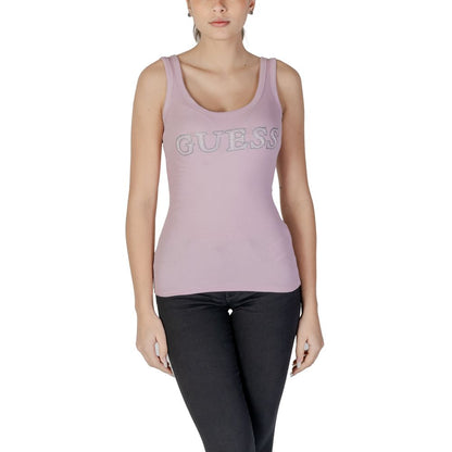 Guess Purple Cotton Tank Tops Guess