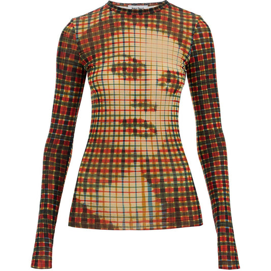 JEAN PAUL GAULTIER mesh tartan face top with unique Topwear JEAN PAUL GAULTIER Sienna
