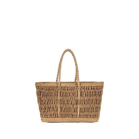 The Row Beige Raffia Shoulder Bag