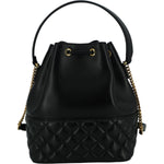Versace Elegant Black Leather Medusa Bucket Shoulder Bag 8056204626517