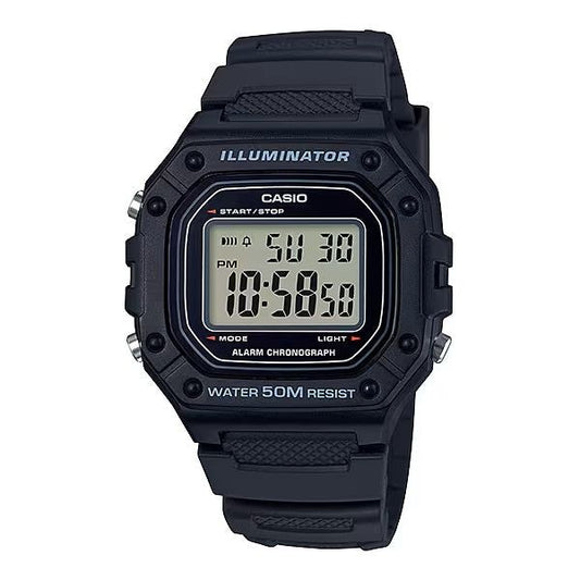 ?CASIO TIMELESS COLLECTION Mod. SPORT ILLUMINATOR WR 50M. ALARM. CHRONOGRAPH - BLACK WATCHES