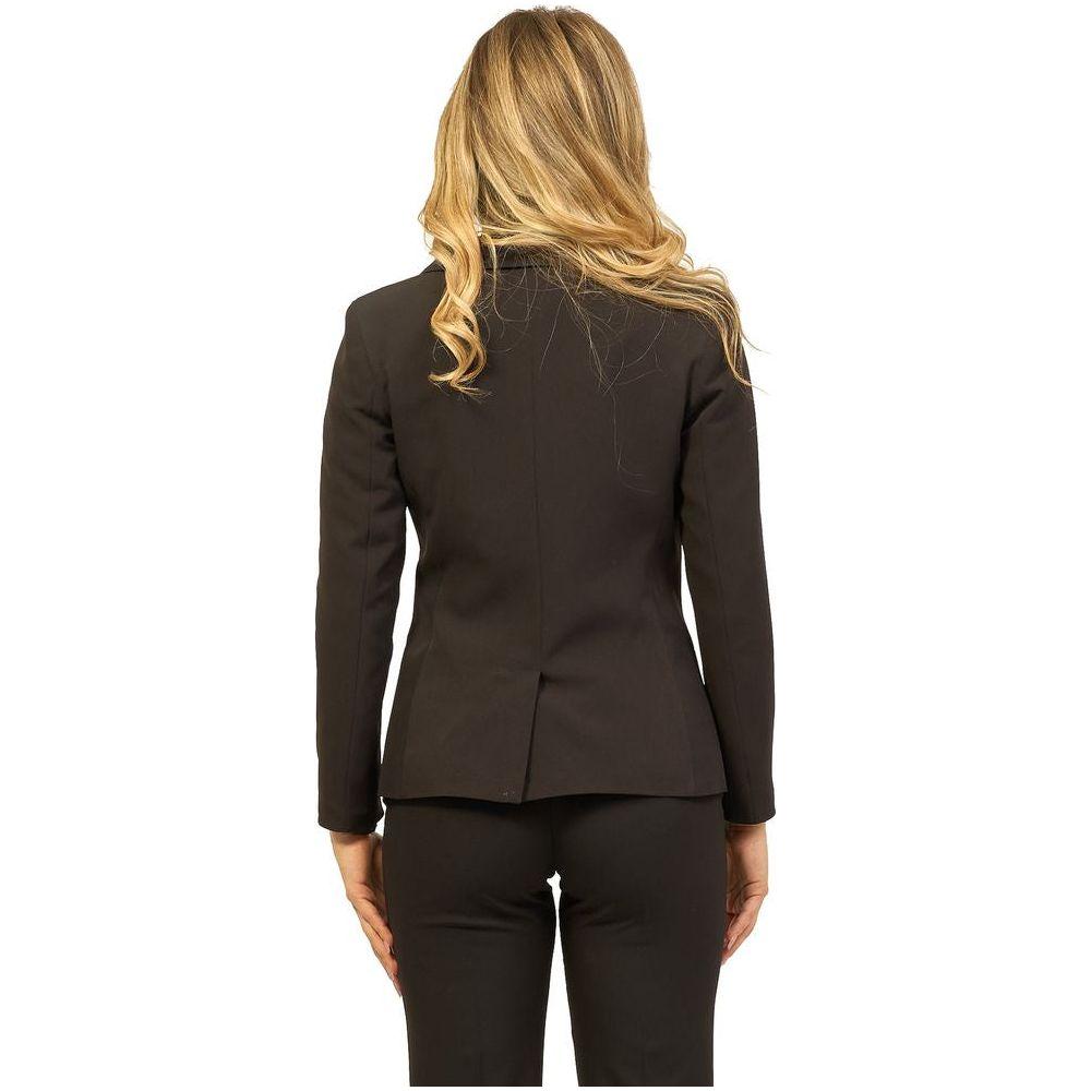 Yes Zee Black Polyester Suits & Blazer YE-13700-L