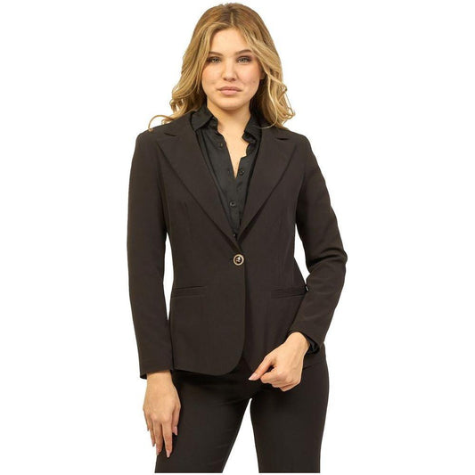Yes Zee Black Polyester Suits & Blazer YE-13700-L