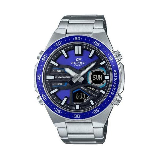 CASIO EDIFICE Mod. CLASSIC ANA-DIGIT - 10 YEAR BATTERY WATCHES CASIO EDIFICE Dark Slate Blue